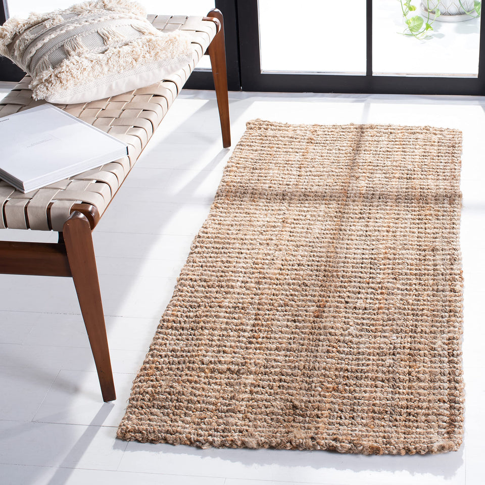 SAFAVIEH Area Rug 9x12 - Natural Fiber Collection - Large - Natural Brown, Handmade Jute, Farmhouse Style, Chunky Textured Thick Pile (NF447A)