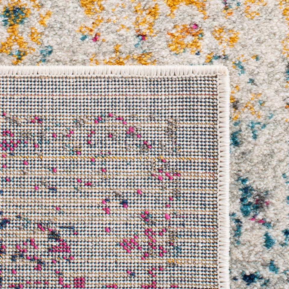 SAFAVIEH Evoke Collection Area Rug - 9' x 12', Ivory & Taupe, Oriental Distressed Design, Non-Shedding & Easy Care, Ideal for High Traffic Areas in Living Room, Bedroom (EVK256E)