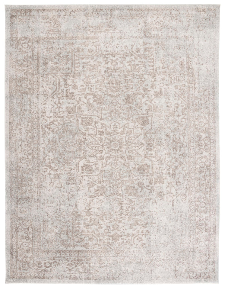 SAFAVIEH Evoke Collection Area Rug - 9' x 12', Ivory & Taupe, Oriental Distressed Design, Non-Shedding & Easy Care, Ideal for High Traffic Areas in Living Room, Bedroom (EVK256E)