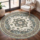 TOPRUUG Washable Oriental Area Rug - 12x15 Rugs for Living Room Soft Carpet for Bedroom Waterproof Floral Distressed Indoor Stain Resistant Non-Shedding Floor Carpets (Green, 12x15)