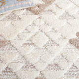 SAFAVIEH Area Rug 8x10 - Moroccan Tassel Shag Collection - Large - Ivory & Brown, Boho Design, Non-Shedding & Easy Cleaning, Plush Pile, Ideal for Living Room, Bedroom, Dining Space (MTS688A)