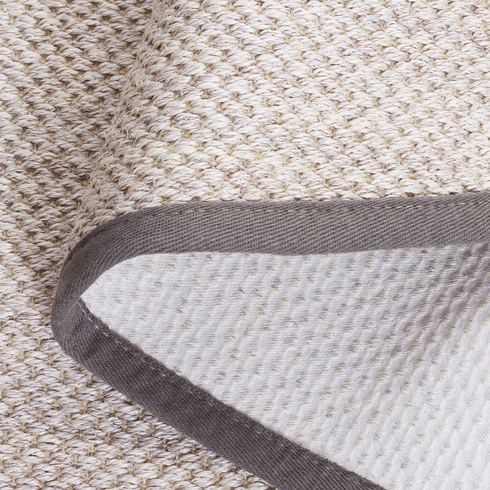 SAFAVIEH Area Rug 8x10 - Natural Fiber Collection - Large - Marble & Beige, Sisal, Woven Design with Border (NF143C)