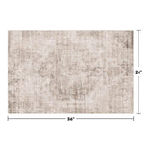 Neutral Living Room Rug - 10x14 Farmhouse Beige Brown Large Area Rug for Dining Room, Bedroom, Low Pile Lightweight Washable