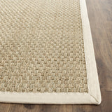 SAFAVIEH Area Rug 8x10 - Natural Fiber Collection - Large - Natural & Beige, Seagrass, Basketweave Pattern (NF114A)