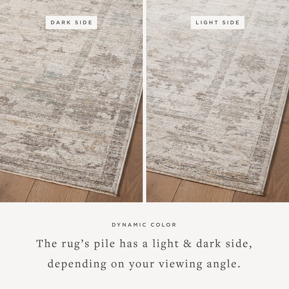 Loloi Magnolia Home by Joanna Gaines Millie Collection MIE-02 Sky/Gold 7'-10" x 10', .25" Pile Height, Area Rug