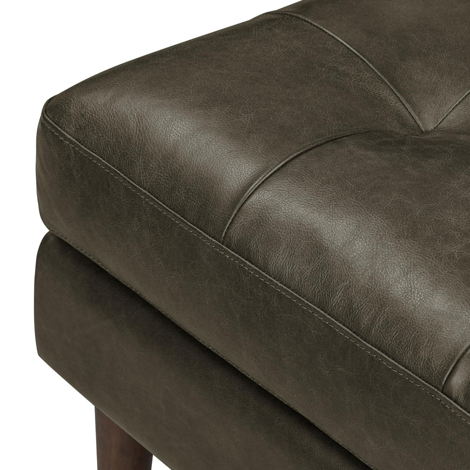 POLY & BARK Napa 72" Apartment Sofa – Italian-Tanned Full-Grain Pure-Aniline or Semi-Aniline Leather, Feather-Down Cushioning, Kiln-Dried Solid Wood Frame, Walnut Legs - Cognac Tan