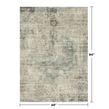 Neutral Living Room Rug - 10x14 Farmhouse Beige Brown Large Area Rug for Dining Room, Bedroom, Low Pile Lightweight Washable