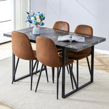 MUUOKY Dining Table Set for 4, Modern 55'' Wood Dinette Table Set for 4 with Fabric Dining Chairs,Table and Chairs Set of 4,Ideal for Kitchen Dining Room