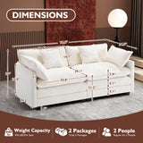 Ihanherry 146" U-Shaped Modern Sofa Modular Sectional Cloud Couch with 2 Ottoman, 6-Seat Chenille Deep Seat Sofa with 6 Pillows for Living Room, Bedroom and Apartment, Grey