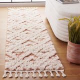 SAFAVIEH Area Rug 8x10 - Moroccan Tassel Shag Collection - Large - Ivory & Brown, Boho Design, Non-Shedding & Easy Cleaning, Plush Pile, Ideal for Living Room, Bedroom, Dining Space (MTS688A)