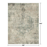 Neutral Living Room Rug - 10x14 Farmhouse Beige Brown Large Area Rug for Dining Room, Bedroom, Low Pile Lightweight Washable