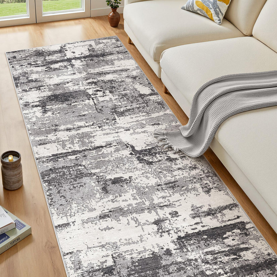 Area Rugs for Living Room: 12x15 Abstract Washable Rug Modern Neutral Large Soft Stain Resistant Non-Slip Backing Machine Table for Bedroom Dining Room Indoor Home Office Carpet - Gold Brown
