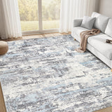 Area Rugs for Living Room: 12x15 Abstract Washable Rug Modern Neutral Large Soft Stain Resistant Non-Slip Backing Machine Table for Bedroom Dining Room Indoor Home Office Carpet - Gold Brown