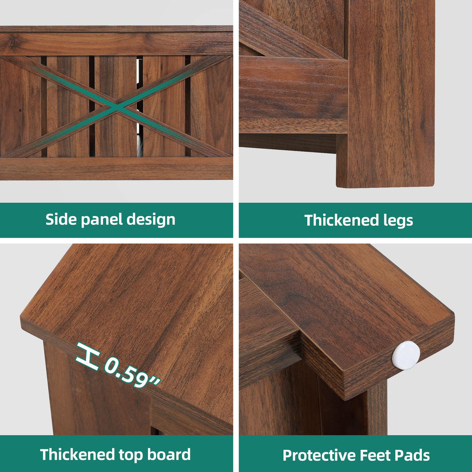 YITAHOME Coffee Table Farmhouse Coffee Table with Storage Rustic Wood Cocktail Table, Square Coffee Tables for Living Meeting Room with Half Open Storage Compartment, Grey Wash