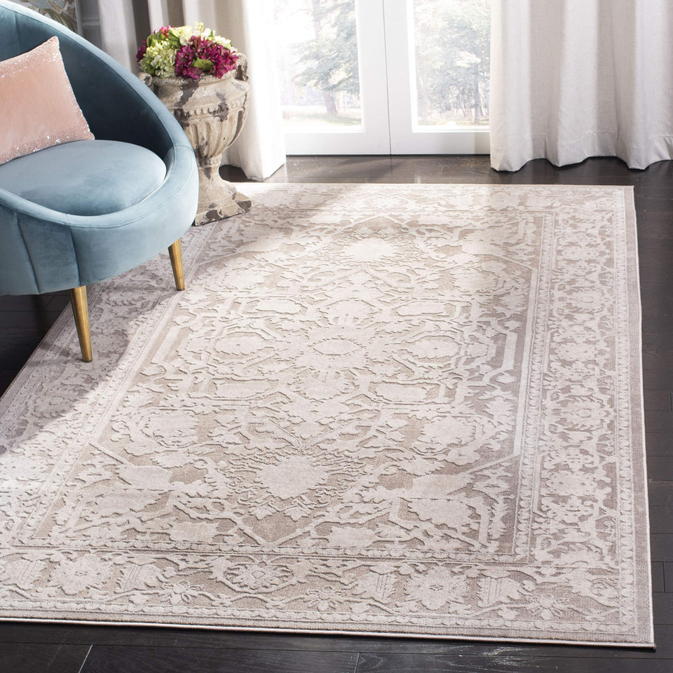 SAFAVIEH Area Rug 9x12 - Reflection Collection - Large - Cream & Ivory, Non-Shedding & Easy Cleaning, Ideal for Living Room, Bedroom, Dining Space (RFT665D)