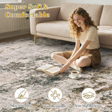 Area Rugs for Living Room: 12x15 Abstract Washable Rug Modern Neutral Large Soft Stain Resistant Non-Slip Backing Machine Table for Bedroom Dining Room Indoor Home Office Carpet - Gold Brown