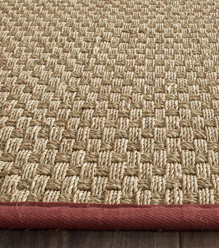 SAFAVIEH Area Rug 8x10 - Natural Fiber Collection - Large - Natural & Beige, Seagrass, Basketweave Pattern (NF114A)