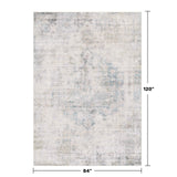 Neutral Living Room Rug - 10x14 Farmhouse Beige Brown Large Area Rug for Dining Room, Bedroom, Low Pile Lightweight Washable