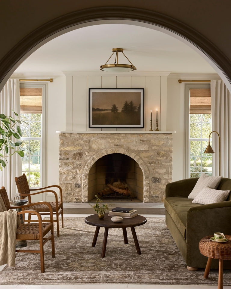 Loloi Magnolia Home by Joanna Gaines Pace Collection PAC-01 Natural/Stone 9'-6" x 12'-3" Area Rug