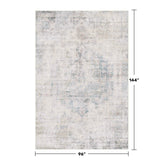 Neutral Living Room Rug - 10x14 Farmhouse Beige Brown Large Area Rug for Dining Room, Bedroom, Low Pile Lightweight Washable