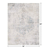 Neutral Living Room Rug - 10x14 Farmhouse Beige Brown Large Area Rug for Dining Room, Bedroom, Low Pile Lightweight Washable