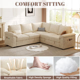 SUAWY 108 Inch Sectional Sleeper Sofa with Pull Out Bed,U Shaped 7 Seat Modular Sectional Sofa with Storage,Sectional Couches for Living Room,Cloud Modular Couch,Removable Sofa Cover,Dark Grey