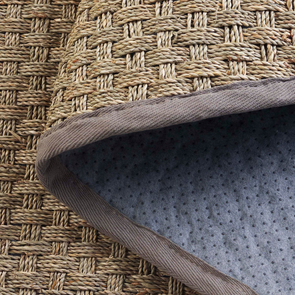 SAFAVIEH Area Rug 8x10 - Natural Fiber Collection - Large - Natural & Beige, Seagrass, Basketweave Pattern (NF114A)