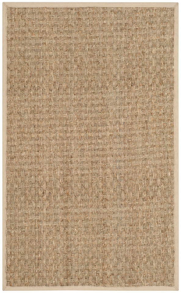 SAFAVIEH Area Rug 8x10 - Natural Fiber Collection - Large - Natural & Beige, Seagrass, Basketweave Pattern (NF114A)