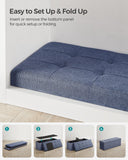 SONGMICS MAZIE Collection - 43 Inches Folding Storage Ottoman Bench, Ottoman Foot Rest, End of Bed Bench, Storage Chest, Load 660 lb, for Living Room, Bedroom, Entryway, Dark Gray ULSF77K