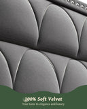 OHOHOLIVE King Size Bed Frame with 56" Headboard - 1000LBS Capacity Support, Velvet Upholstered Wingback Platform Bed Frame, Noise Free, Sturdy Wooden Slat Support