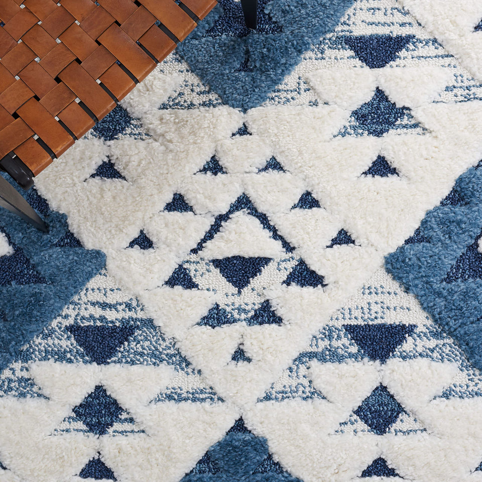 SAFAVIEH Area Rug 8x10 - Moroccan Tassel Shag Collection - Large - Ivory & Brown, Boho Design, Non-Shedding & Easy Cleaning, Plush Pile, Ideal for Living Room, Bedroom, Dining Space (MTS688A)