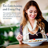 Mikasa Bravo 65-Piece Flatware Set for 12, 18/10 Stainless Steel Silverware with Full Service, Includes Forks, Knives, Spoons, and Serving Utensils