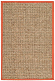 SAFAVIEH Area Rug 8x10 - Natural Fiber Collection - Large - Natural & Beige, Seagrass, Basketweave Pattern (NF114A)