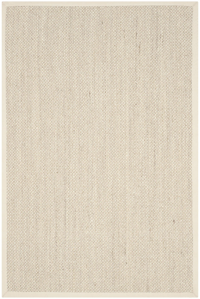 SAFAVIEH Area Rug 8x10 - Natural Fiber Collection - Large - Marble & Beige, Sisal, Woven Design with Border (NF143C)