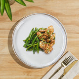 AmorArc Ceramic Dinnerware Sets for 8, 24 Pieces Handpainted Plates and Bowls Set with Rustic Terracotta Underside, Scratch Resistant Stoneware Dishes Set, Dishwasher & Microwave Safe, Light Beige