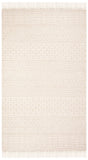 SAFAVIEH Area Rug 8x10 - Natura Collection - Large - Ivory, Handmade Wool, Moroccan Boho Fringe Design, Ideal for Living Room, Bedroom, Dining Space (NAT852B)