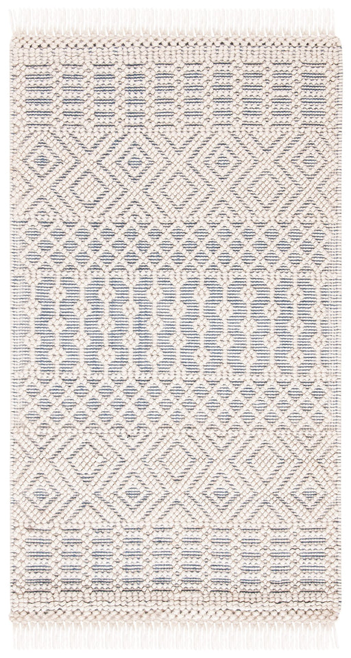 SAFAVIEH Area Rug 8x10 - Natura Collection - Large - Ivory, Handmade Wool, Moroccan Boho Fringe Design, Ideal for Living Room, Bedroom, Dining Space (NAT852B)