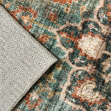 TOPRUUG Washable Oriental Area Rug - 12x15 Rugs for Living Room Soft Carpet for Bedroom Waterproof Floral Distressed Indoor Stain Resistant Non-Shedding Floor Carpets (Green, 12x15)