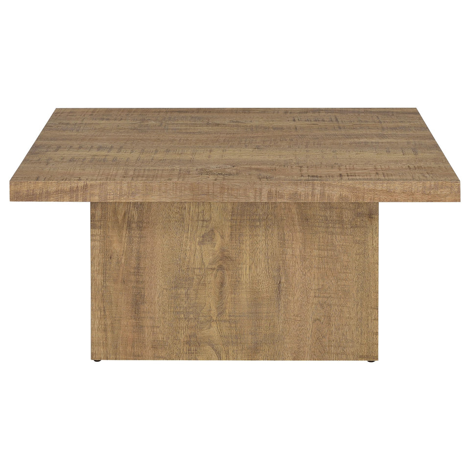 Coaster Home Furnishings Zetta Square Cocktail Living Room Coffee Table Engineered Eco-Friendly Wood Look Laminate Veneer Rustic Farmhouse Mango Brown 708068