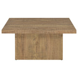 Coaster Home Furnishings Zetta Square Cocktail Living Room Coffee Table Engineered Eco-Friendly Wood Look Laminate Veneer Rustic Farmhouse Mango Brown 708068