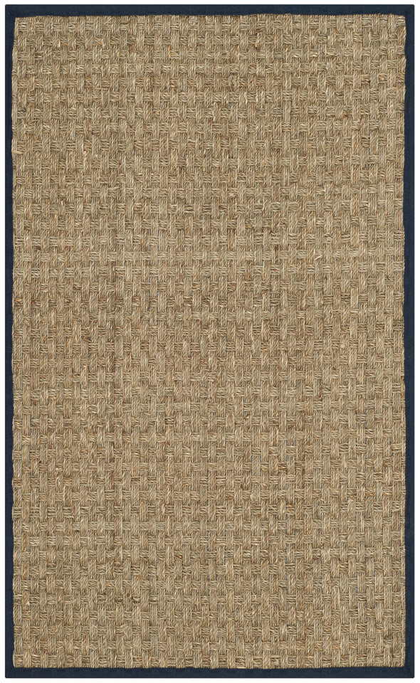 SAFAVIEH Area Rug 8x10 - Natural Fiber Collection - Large - Natural & Beige, Seagrass, Basketweave Pattern (NF114A)