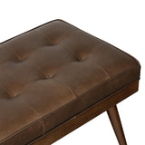 POLY & BARK Napa 72" Apartment Sofa – Italian-Tanned Full-Grain Pure-Aniline or Semi-Aniline Leather, Feather-Down Cushioning, Kiln-Dried Solid Wood Frame, Walnut Legs - Cognac Tan