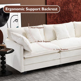 Ihanherry 146" U-Shaped Modern Sofa Modular Sectional Cloud Couch with 2 Ottoman, 6-Seat Chenille Deep Seat Sofa with 6 Pillows for Living Room, Bedroom and Apartment, Grey