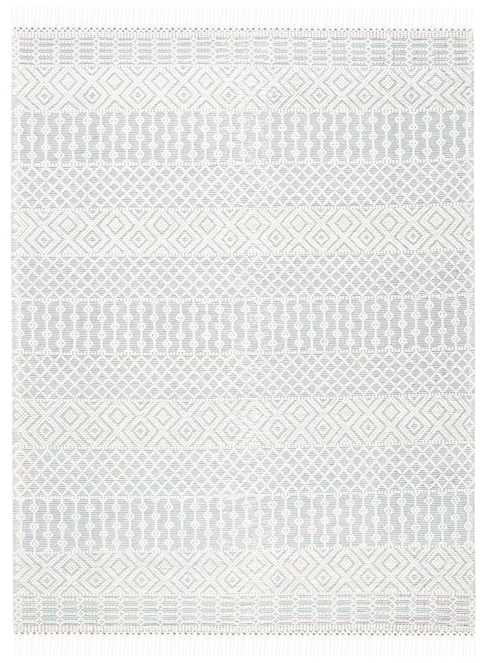 SAFAVIEH Area Rug 8x10 - Natura Collection - Large - Ivory, Handmade Wool, Moroccan Boho Fringe Design, Ideal for Living Room, Bedroom, Dining Space (NAT852B)