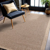 CAMILSON Easy Jute Rug 10x14, Indoor Outdoor Natural Color Fiber Area Rugs for Living Room Patio and Kitchen Rug Herringbone Woven Design Easy-Cleaning Washable Outside Carpet Alfombras 10 x 14