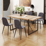 MUUOKY Dining Table Set for 4, Modern 55'' Wood Dinette Table Set for 4 with Fabric Dining Chairs,Table and Chairs Set of 4,Ideal for Kitchen Dining Room
