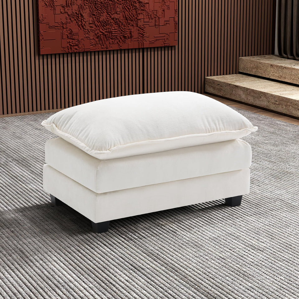 Ihanherry 146" U-Shaped Modern Sofa Modular Sectional Cloud Couch with 2 Ottoman, 6-Seat Chenille Deep Seat Sofa with 6 Pillows for Living Room, Bedroom and Apartment, Grey