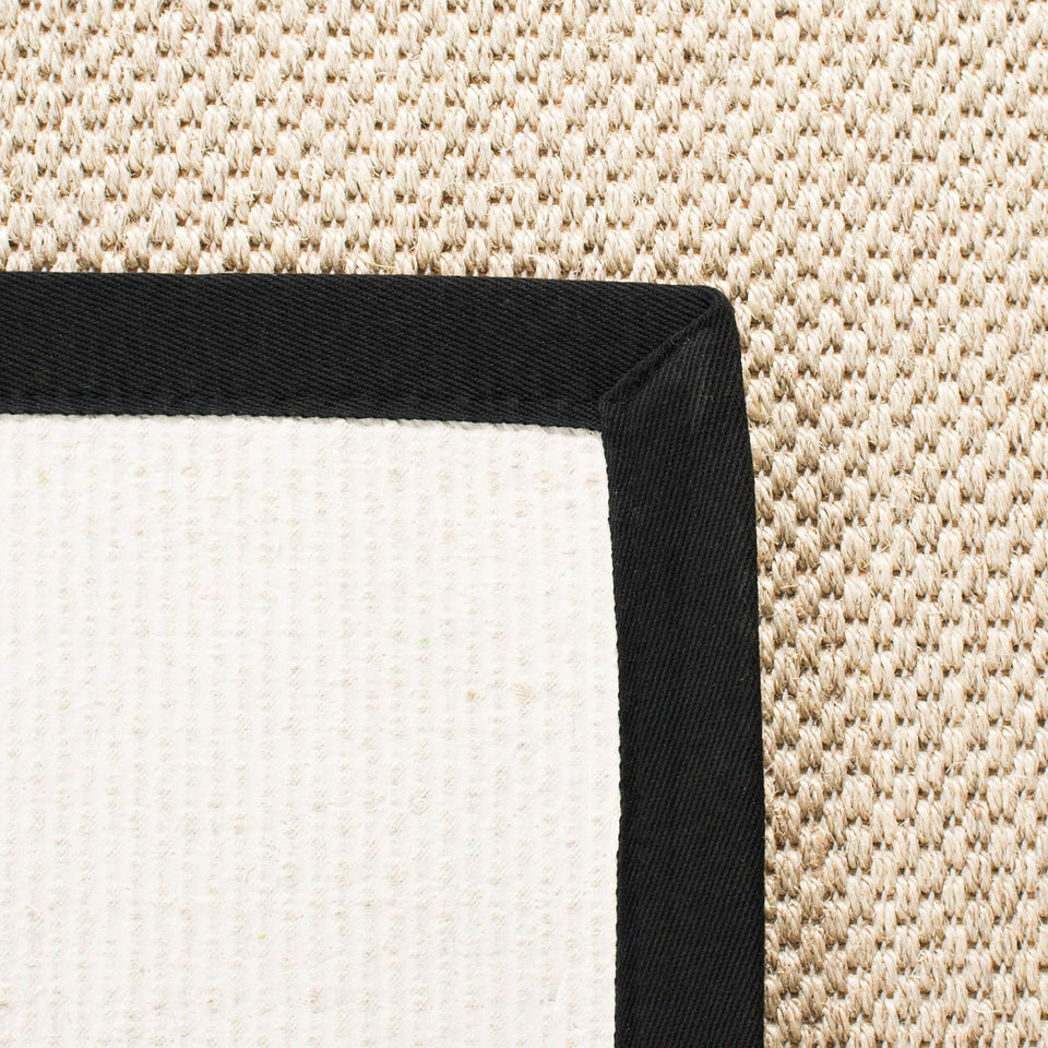 SAFAVIEH Area Rug 8x10 - Natural Fiber Collection - Large - Marble & Beige, Sisal, Woven Design with Border (NF143C)