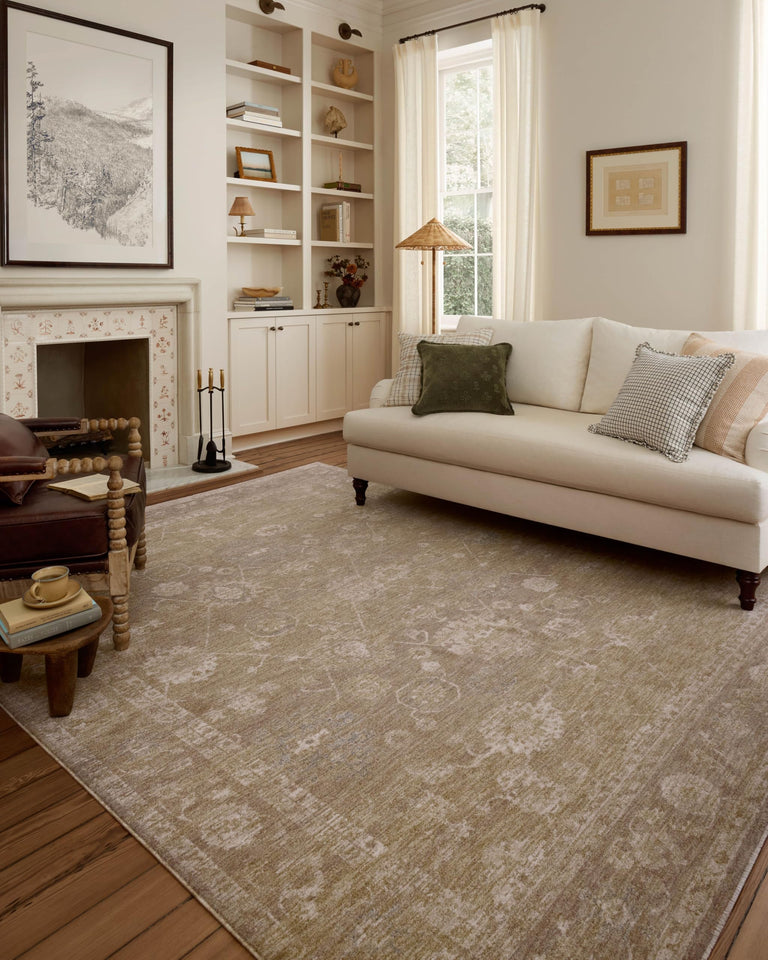 Loloi Chris Loves Julia Louisa Collection LOI-03 Taupe/Ivory 7'-10" x 10', .38" Pile Height, Area Rug