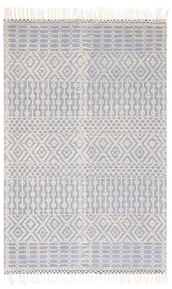SAFAVIEH Area Rug 8x10 - Natura Collection - Large - Ivory, Handmade Wool, Moroccan Boho Fringe Design, Ideal for Living Room, Bedroom, Dining Space (NAT852B)